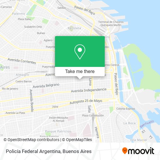 Policía Federal Argentina map