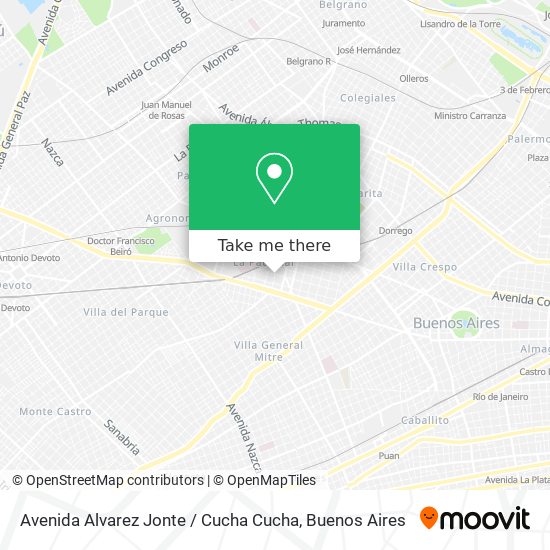 Avenida Alvarez Jonte / Cucha Cucha map