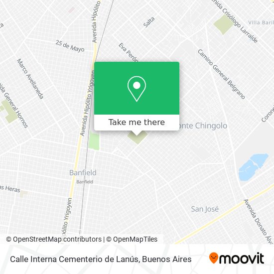 Calle Interna Cementerio de Lanús map
