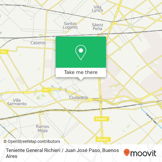 Mapa de Teniente General Richieri / Juan José Paso