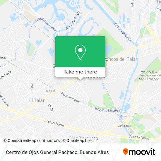 Mapa de Centro de Ojos General Pacheco