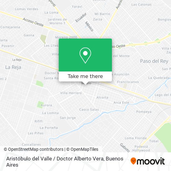 Mapa de Aristóbulo del Valle / Doctor Alberto Vera