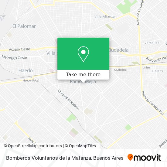 Bomberos Voluntarios de la Matanza map