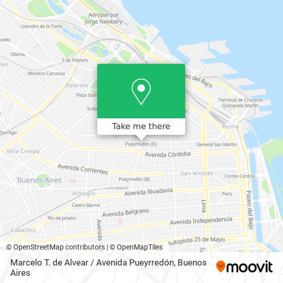 Marcelo T. de Alvear / Avenida Pueyrredón map