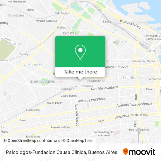 Psicologos-Fundacion Causa Clinica map