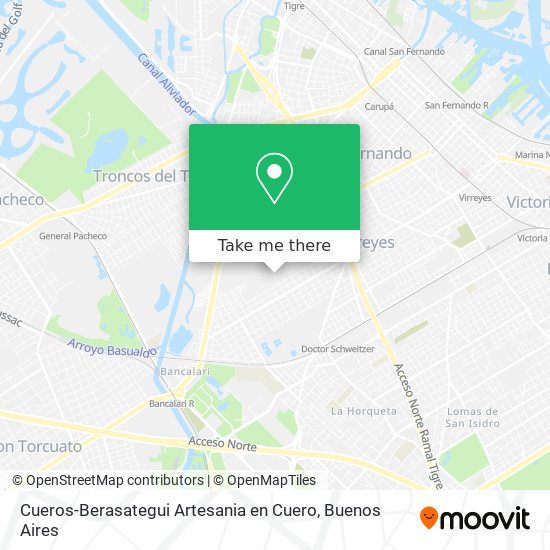 Cueros-Berasategui Artesania en Cuero map