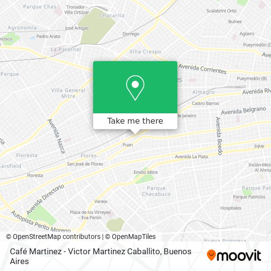 Café Martinez - Victor Martinez Caballito map