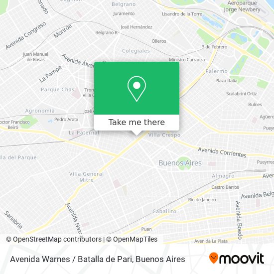 Avenida Warnes / Batalla de Pari map