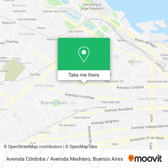 Mapa de Avenida Córdoba / Avenida Medrano