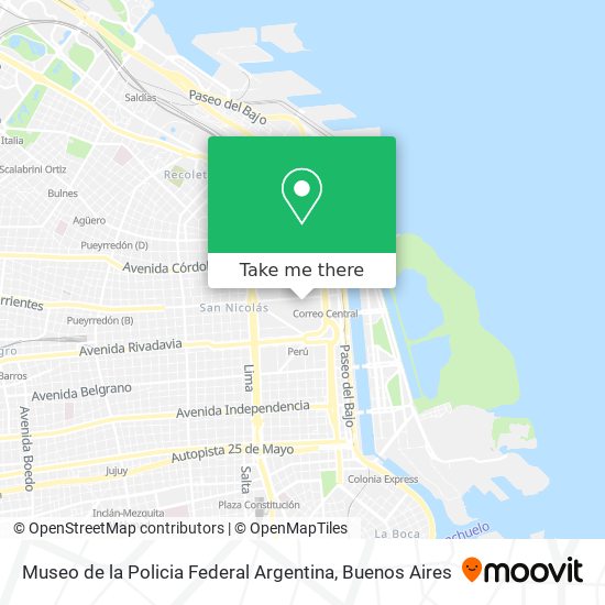 Mapa de Museo de la Policia Federal Argentina