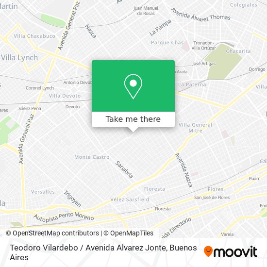 Teodoro Vilardebo / Avenida Alvarez Jonte map