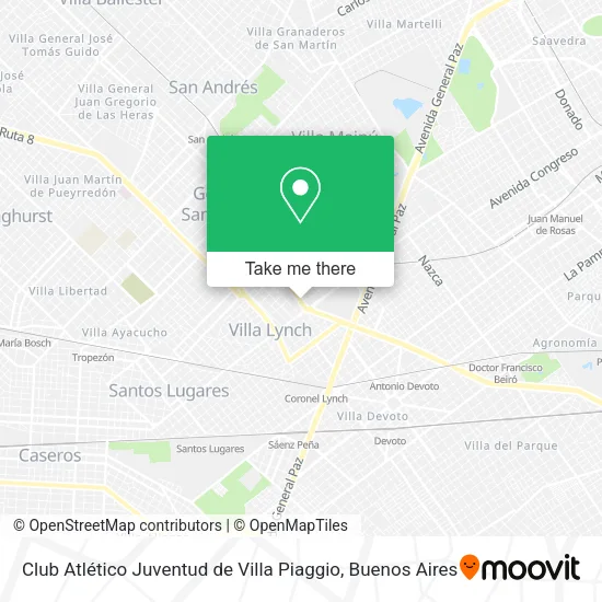 Mapa de Club Atlético Juventud de Villa Piaggio