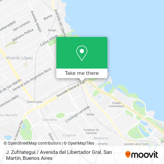 Mapa de J. Zufriategui / Avenida del Libertador Gral. San Martín