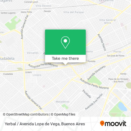 Mapa de Yerbal / Avenida Lope de Vega