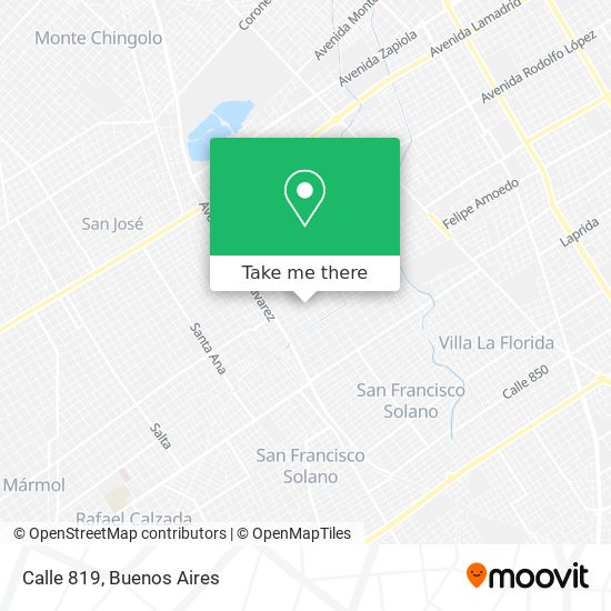 Calle 819 map