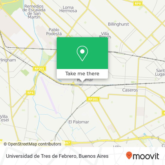 Universidad de Tres de Febrero map