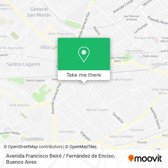 Mapa de Avenida Francisco Beiró / Fernández de Enciso