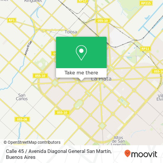 Calle 45 / Avenida Diagonal General San Martín map