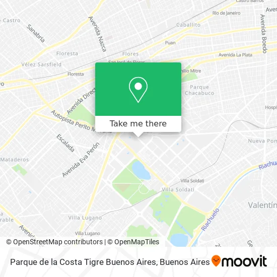 Mapa de Parque de la Costa Tigre Buenos Aires
