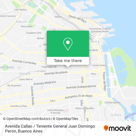 Avenida Callao / Teniente General Juan Domingo Perón map