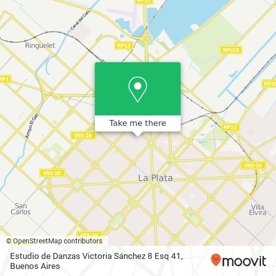 Mapa de Estudio de Danzas Victoria Sánchez 8 Esq 41