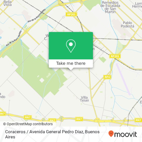 Coraceros / Avenida General Pedro Díaz map