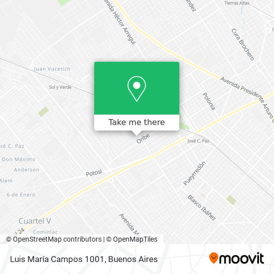 Luis María Campos 1001 map