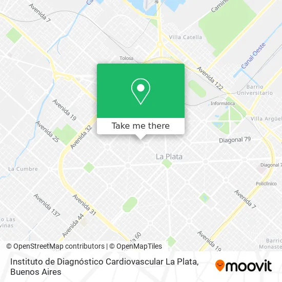 Mapa de Instituto de Diagnóstico Cardiovascular La Plata