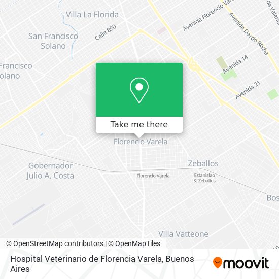 Mapa de Hospital Veterinario de Florencia Varela