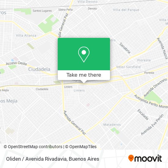 Mapa de Oliden / Avenida Rivadavia