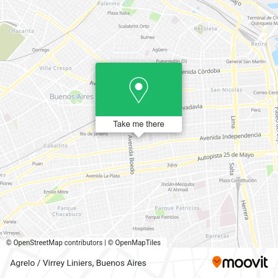 Agrelo / Virrey Liniers map
