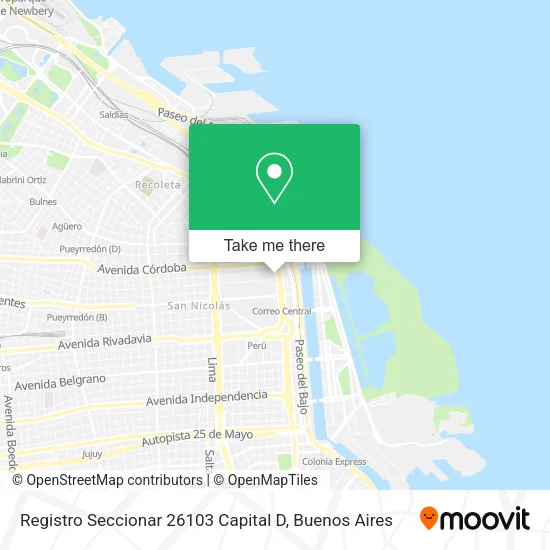 Mapa de Registro Seccionar 26103 Capital D
