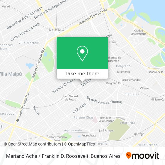 Mariano Acha / Franklin D. Roosevelt map