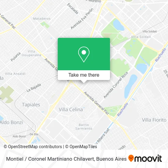 Montiel / Coronel Martiniano Chilavert map