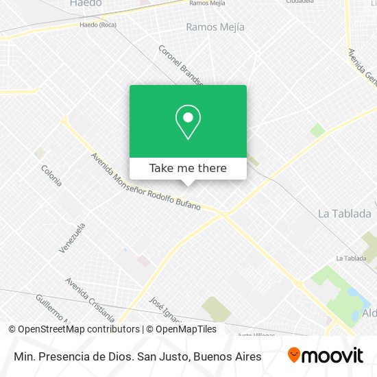 Min. Presencia de Dios. San Justo map