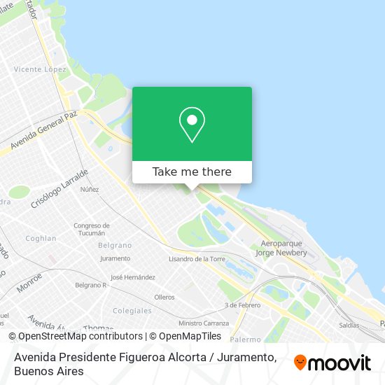 Avenida Presidente Figueroa Alcorta / Juramento map