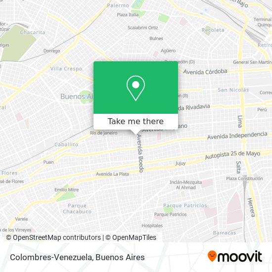 Colombres-Venezuela map