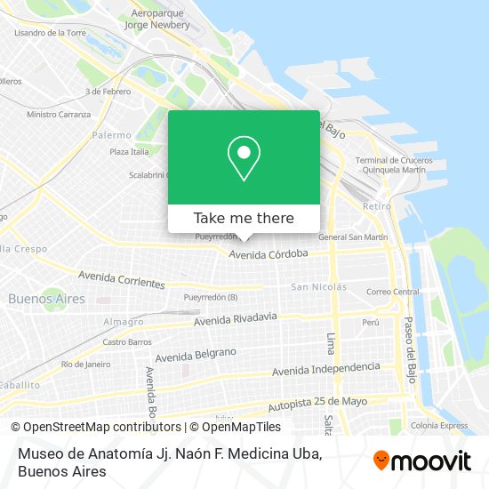 Mapa de Museo de Anatomía Jj. Naón F. Medicina Uba