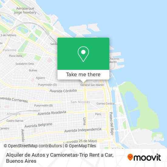 Mapa de Alquiler de Autos y Camionetas-Trip Rent a Car