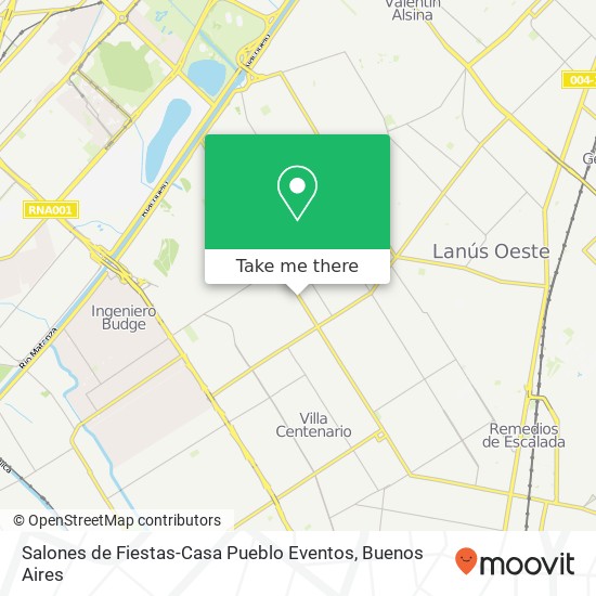 Mapa de Salones de Fiestas-Casa Pueblo Eventos