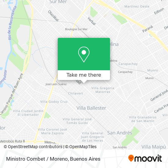 Ministro Combet / Moreno map