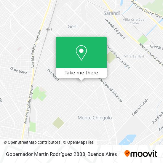 Mapa de Gobernador Martín Rodríguez 2838