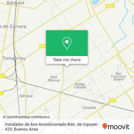 Mapa de Instalador de Aire Acondicionado-Bdo. de Irigoyen 420