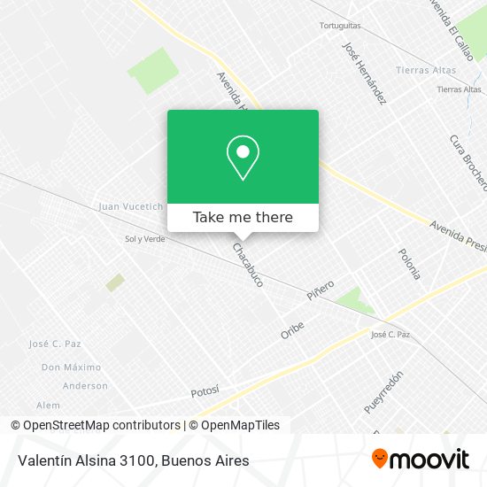 Mapa de Valentín Alsina 3100