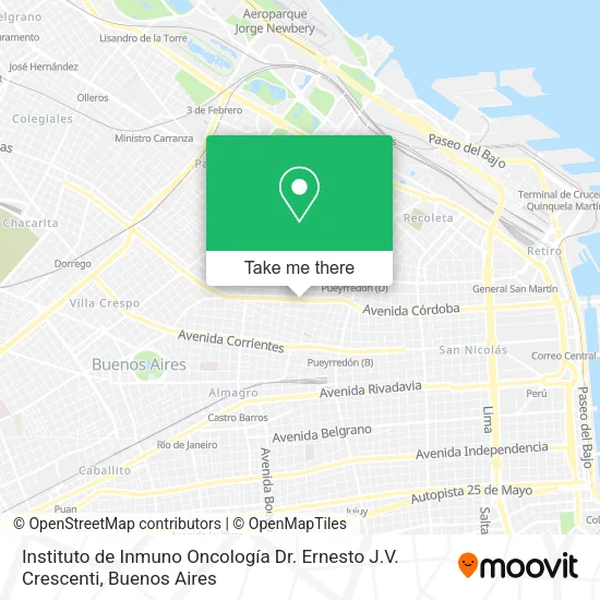 Instituto de Inmuno Oncología Dr. Ernesto J.V. Crescenti map