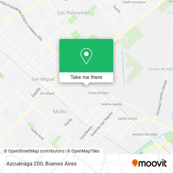 Azcuénaga 200 map