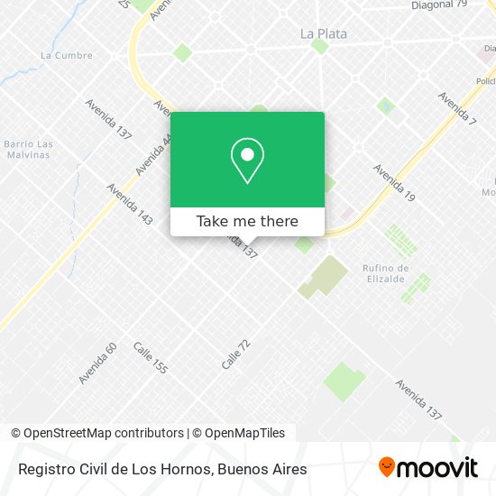 Registro Civil de Los Hornos map