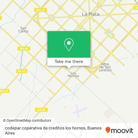 codepar coperativa de creditos los hornos map