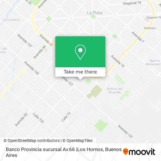 Mapa de Banco Provincia sucursal Av.66 |Los Hornos