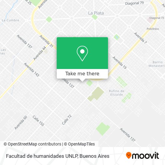 Mapa de Facultad de humanidades UNLP